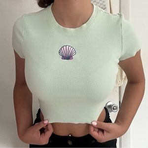 Blue Summer Crop Top